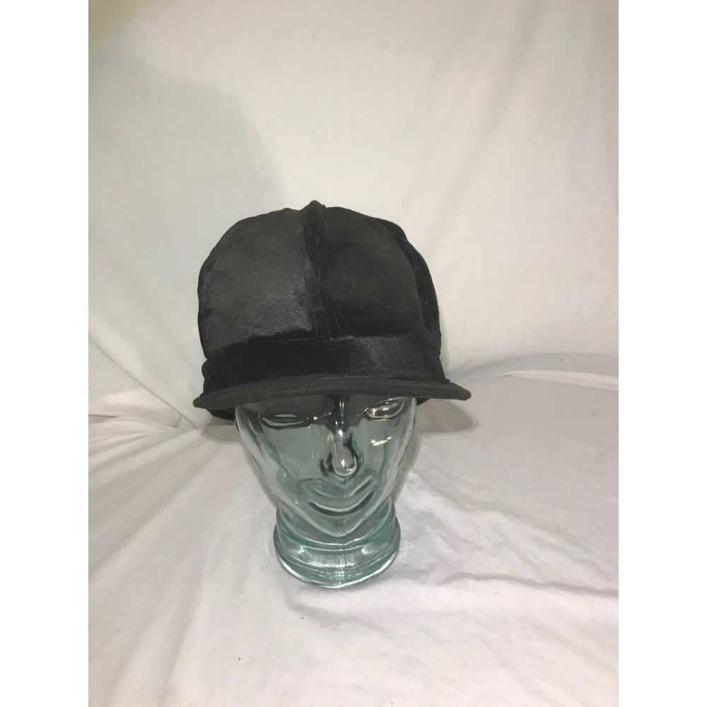 Vintage 1920s Black Fitted Cap Womens Hat